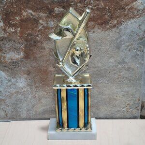 Vintage Baseball Trophy Sports Award Baseball Bat Baseball Catchers Mask